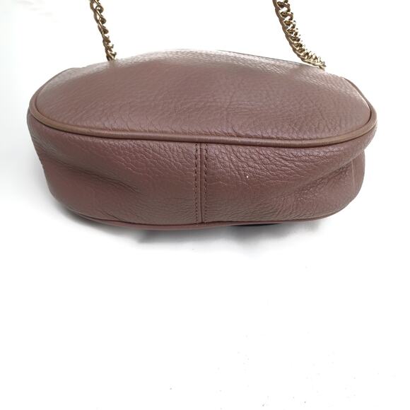 Michael Kors Taupe Pebbled Leather Chain Crossbody Bag | Neutral Designer Staple - Picture 7 of 11